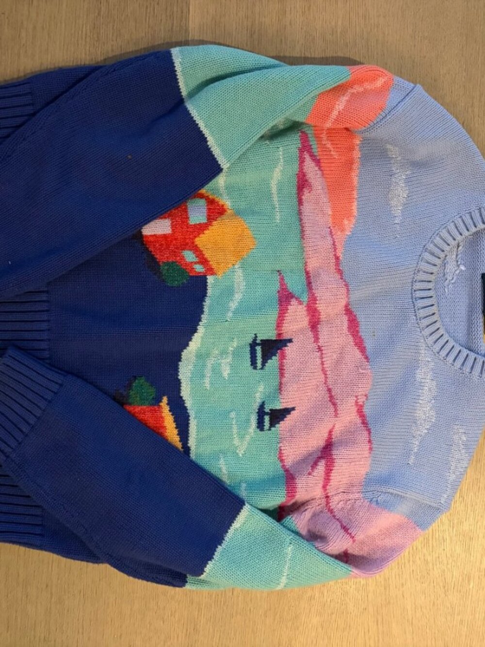 Polo Ralph Lauren Scenic Intarsia Sweater Sunset Sailboat M